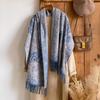 025 Imitation Cashmere Jacquard Scarf Shawl Fringed Retro Cashew Flower Ethnic Style Dual-use
