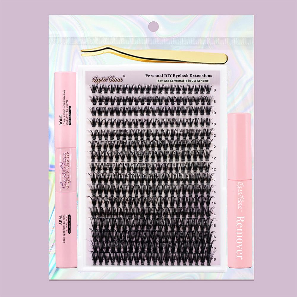 DIY Lash Extension Kit: European & American Cluster False Eyelashes & Tools