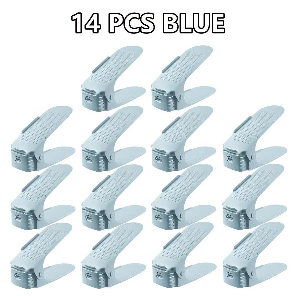 6/8/12/14Pcs Adjustable Shoe Organizer Shoe Support Rack,Space Saving Shoe-Shelf for Closet,Shoe Organizer Shoe Rack for Cabinet