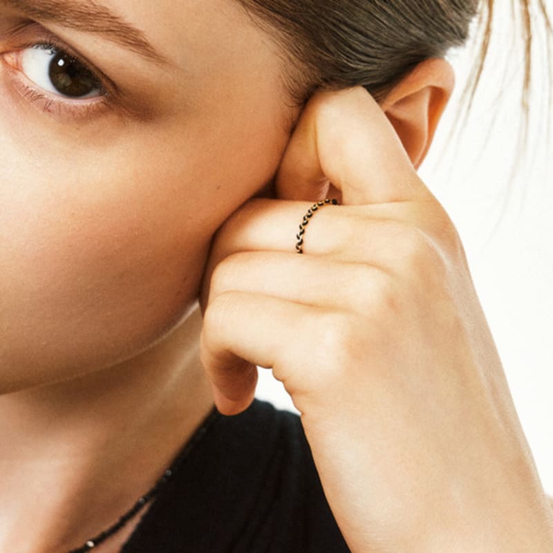 LUNNE 14k Silk Chain Ring (14k Gold) #LFR04