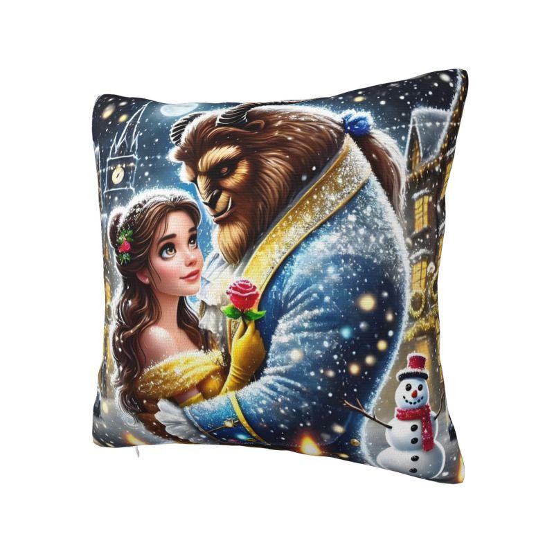 Custom Anime Beauty And The Beast Disney Nordic Throw Pillow Covers Decoration Cartoon Kawaii Romantic Fantasy Film Car Cushion