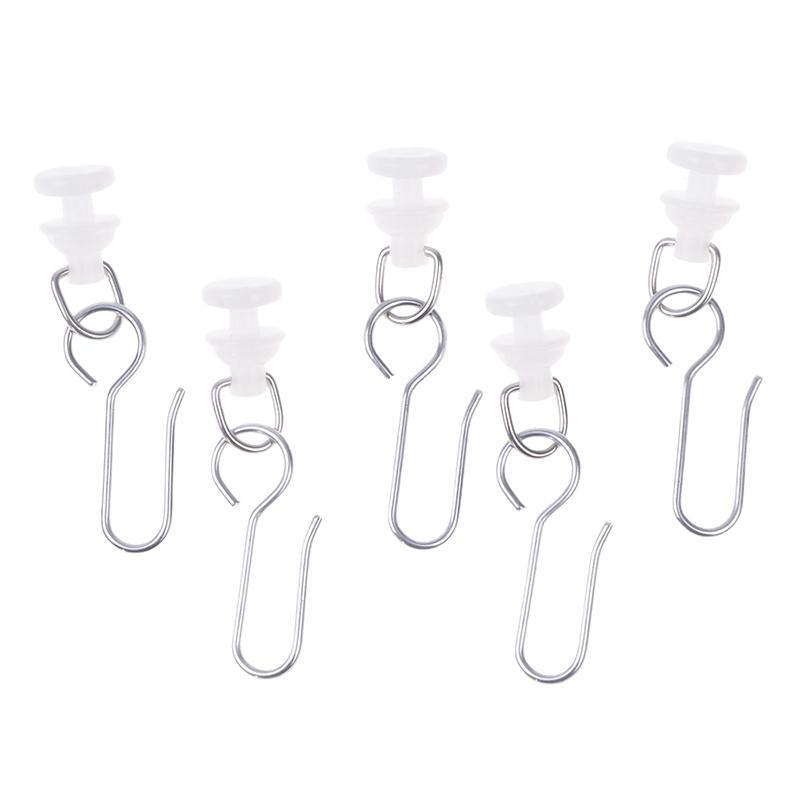 40Pcs Curtain Track Pulley Hooks S Shaped Silent Curtain Hooks And Plastic Gliders Track Rollers For Room Bathroom Curtains