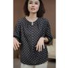 Women's Floral Print Blouse V-Neck Half Sleeve Casual Loose Fit Top for Daily Wear