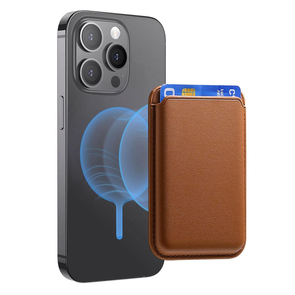 MagSafe Leder Kartenhalter für iPhone 12-17 Serie - Ausziehbarer Kartenhalter, Handy-Rückenbefestigung