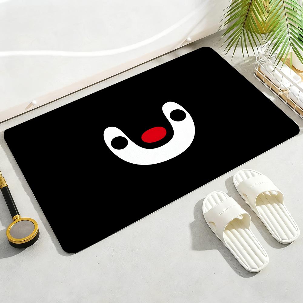 Cartoon Cute Pingu Penguin Floor Mat Soft Thickened Flannel Door Mat Non-Slip Living Room Rug Home Decor