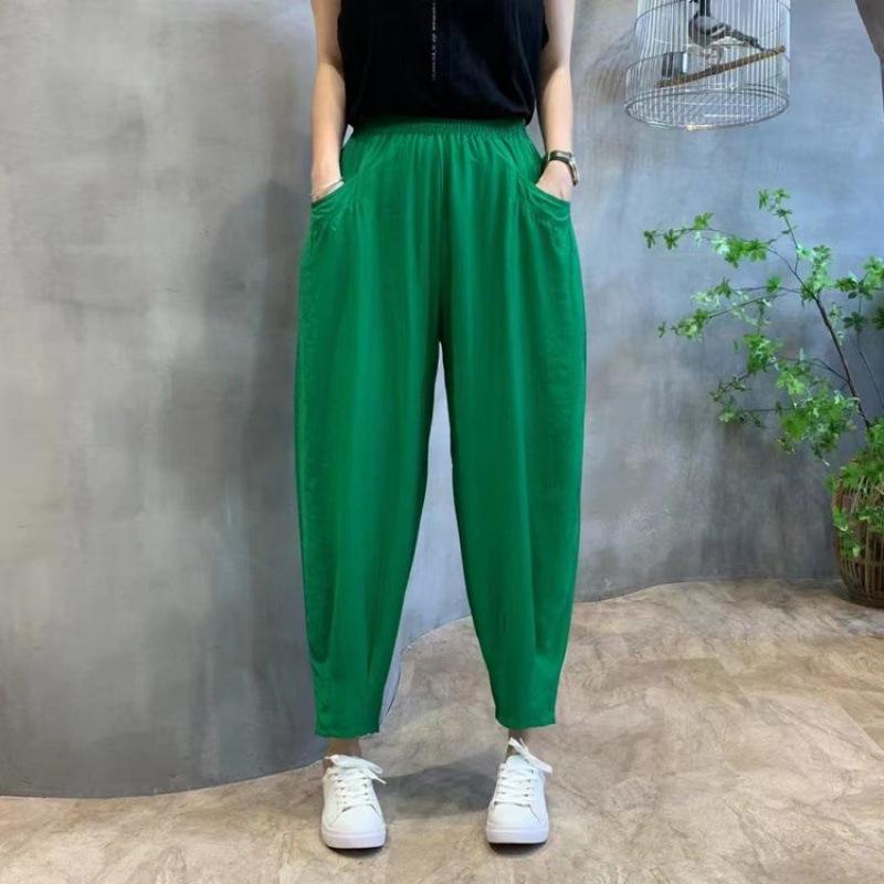 Summer Fashion Harem Pants: Slimming, Loose Fit, Breathable, Cropped Mom's Pants with Small Leg Opening.