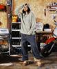 THEVINYLHOUSE Cut-Off Over Slub Hoodie Ls Tee (W) Khaki