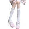 Lolita Pure Desire Summer JK Bow Velvet Ballet Stacking Socks Medium Tube Socks Lace Calf Socks