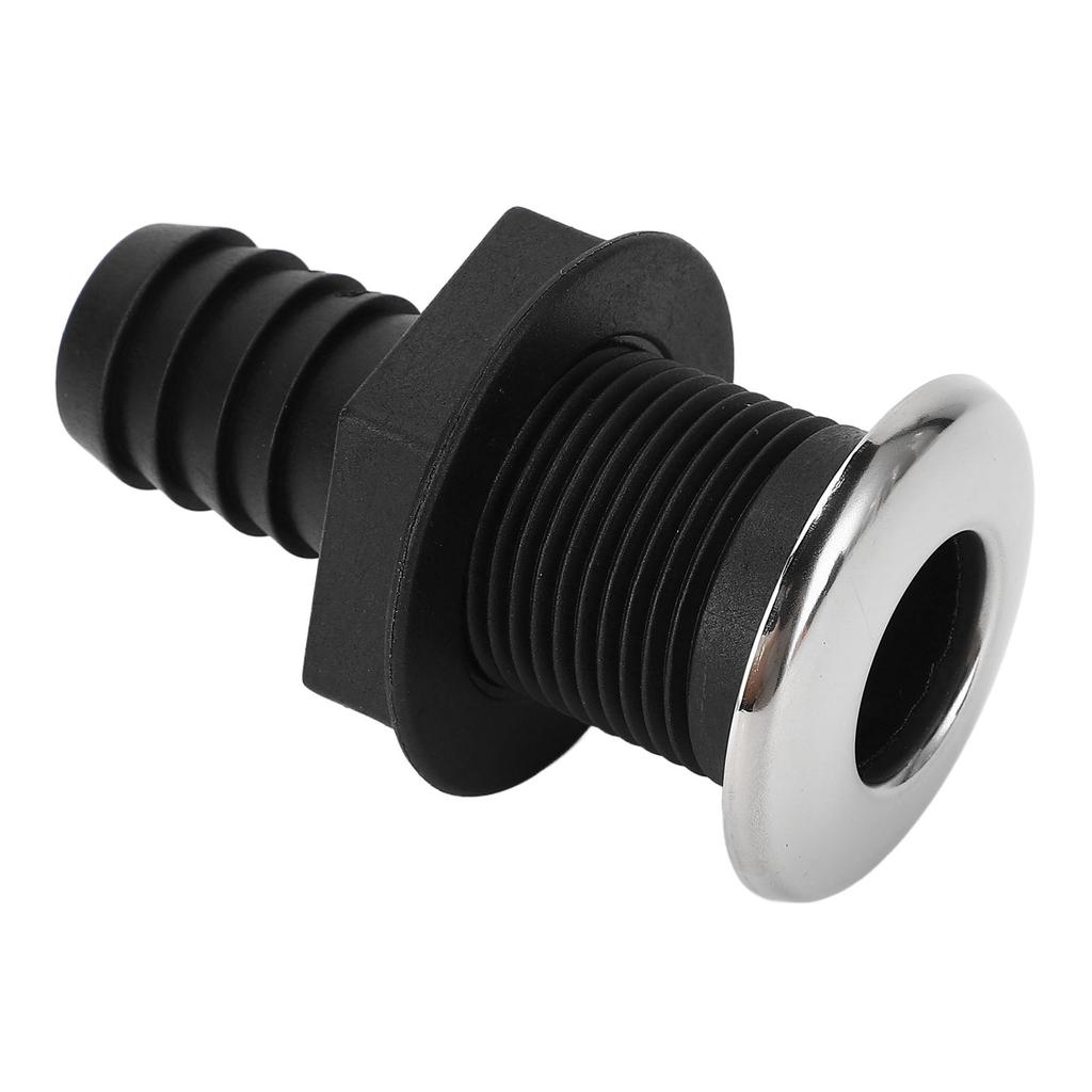 25mm Thru Hull Fitting Nylon Impact Resistance Leakproof Long Lasting Use Thru Hull Connection for Boats Straight