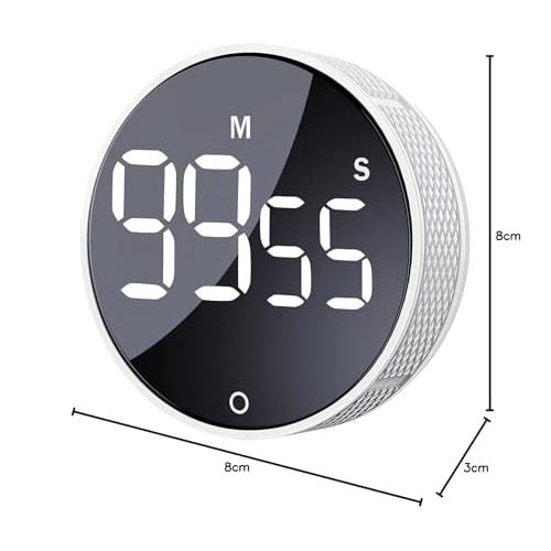 Digital Kitchen Timer, Visual Timer with Large LED Display, Magnetic Countdown Timer for Classrooms, Cooking, Fitness, Baking, Studying, and Teaching,