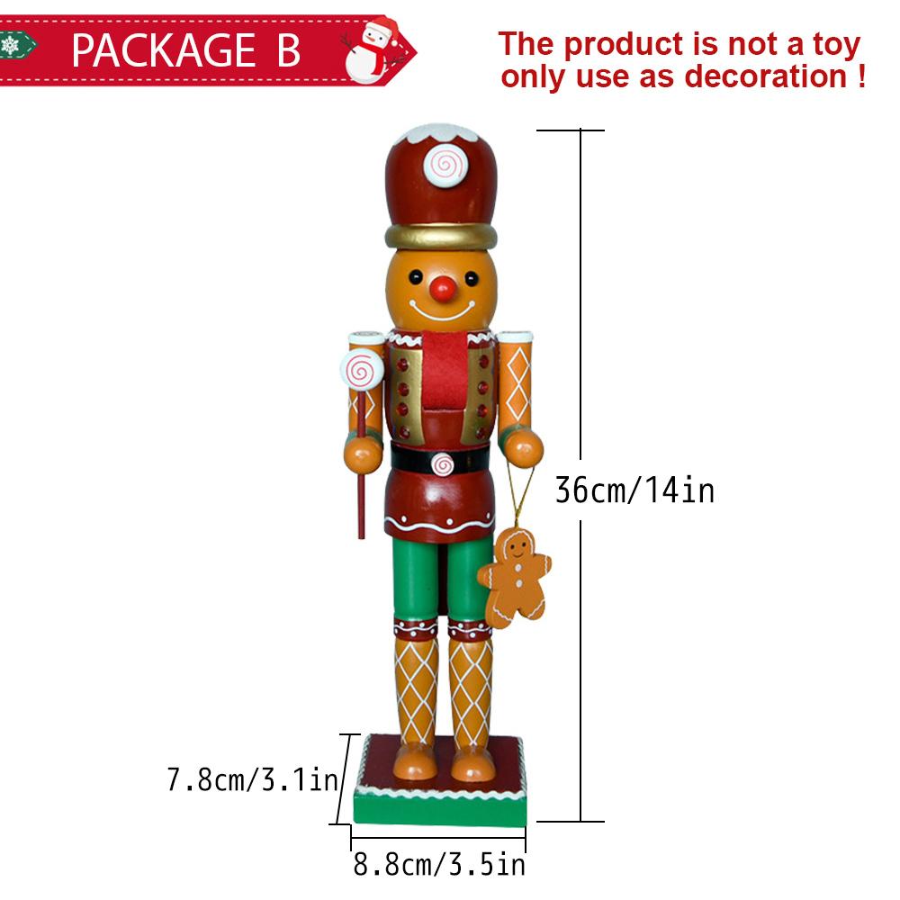 Christmas Nutcracker Chef Series Wooden Nutcracker Ornament Gingerbread Man Soldier Handcraft Doll Toy Home Desktop Decoration