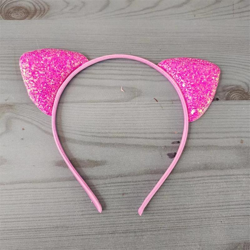 Cartoon Cat Ear Headband for Kids: Cute Scallion Powder Color Hair Accessory
