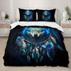Night Forest Animal Wolf Three-piece Quilt Cover 3D Digital Printing Bedding Set Bed Cover