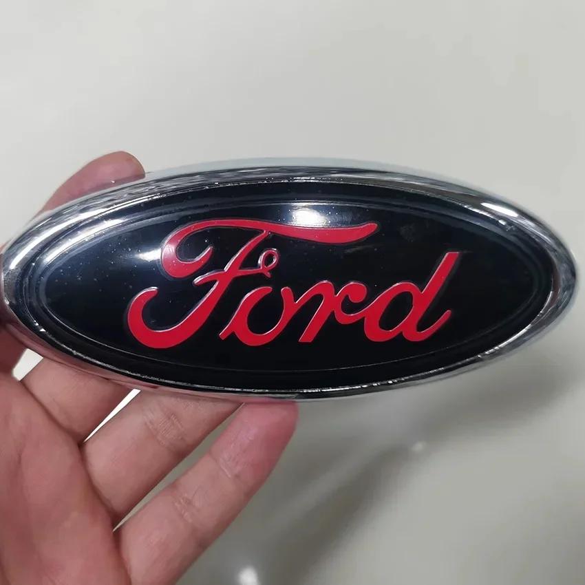 14.5x6.5cm Car Logo Emblem for Ford Escape Kuga Fiesta Ranger Mondeo Fusion Edge Focus Mustang Front Hood Grille Sticker Styling