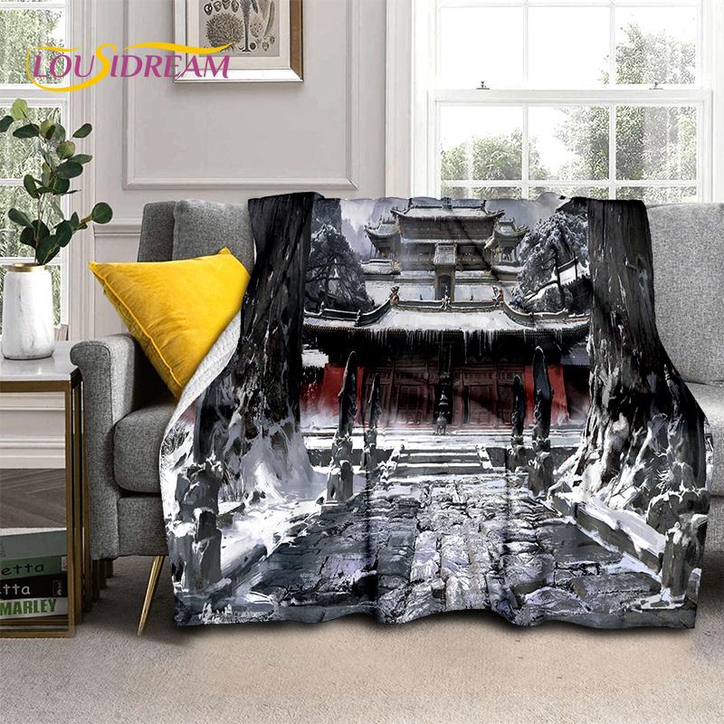 3D Black Myth Wukong Monkey King Cartoon Game Soft Blankets,Throw Blanket Comfortable Blanket for Picnic Beds Sofa Home Bedroom