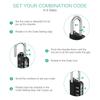 ORIA 2PCS/Set 4 Dial Digit Combination Lock Waterproof Security Padlock Outdoor Gym Trunk Safely Code Lock Black