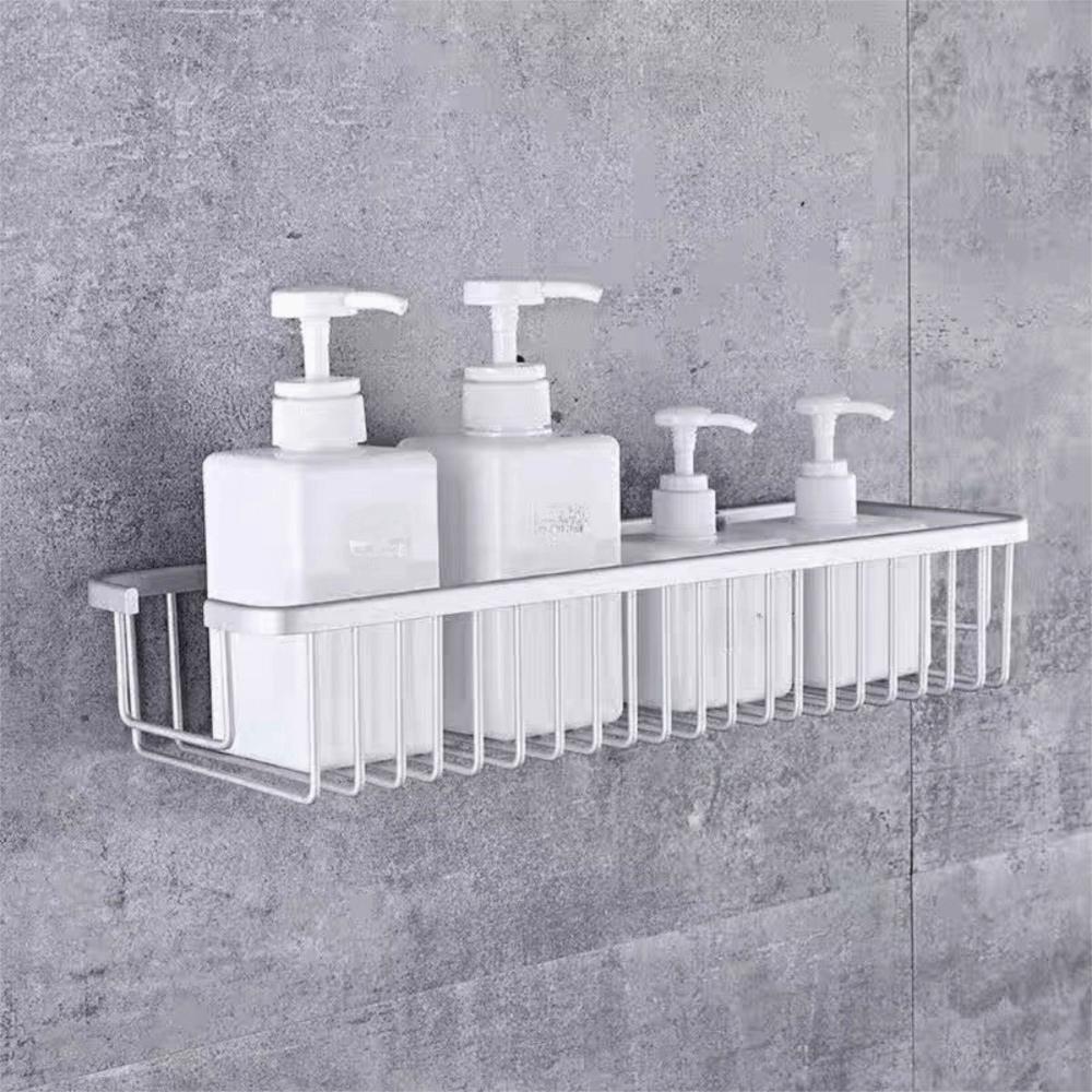 Wall Mounted Bathroom Storage Rack Black/White Kitchen Sponge Holder Cosmetics Storage Rack  Sink
