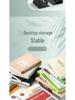 Retractable Desktop Bookend with Pen Holder and Integrated Book Storage Clip  