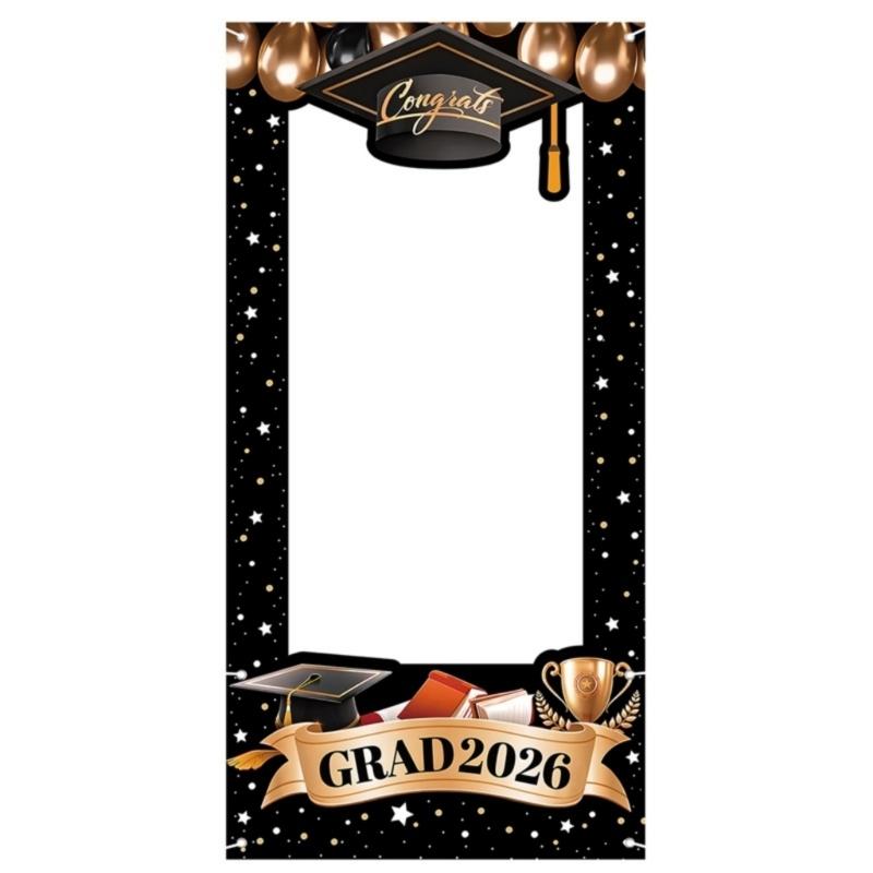 Class Of 2026 Graduation Party Background With Diploma Cap Design 120X60Cm Fabric 2026 Banners Graduation Backdrop 1