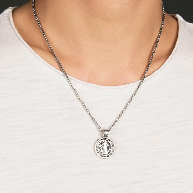 Cruz de San Benito Colgantes Religiosos Acero Inoxidable Exorcista Italiano Collar de San Benito Joyería
