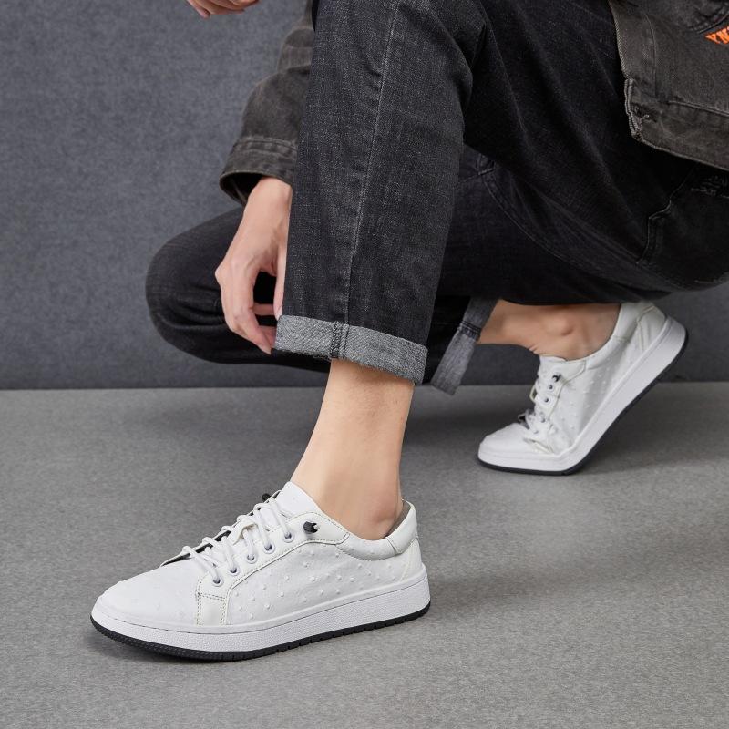 Straußenleder Schuhe niedrig geschnitten weiche Sohle Dämpfung faule Freizeit Schuhe Business bequem Board Schuhe