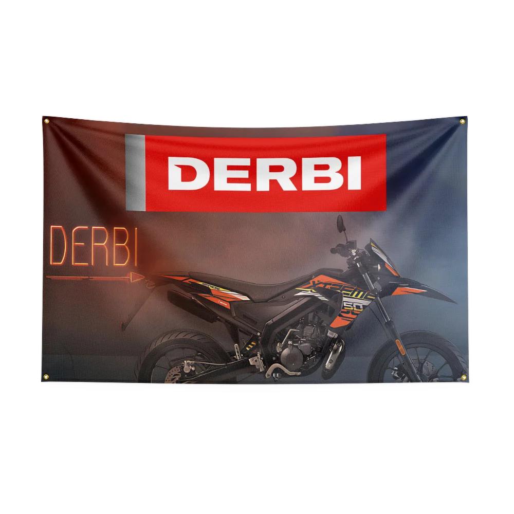 

3x5 Ft DDerbi Motorcycle Flag Polyester Digital Printing Banner for Garage Wall Art Out Door Decoration With Brass Grommets 74x94cm(29x37in)