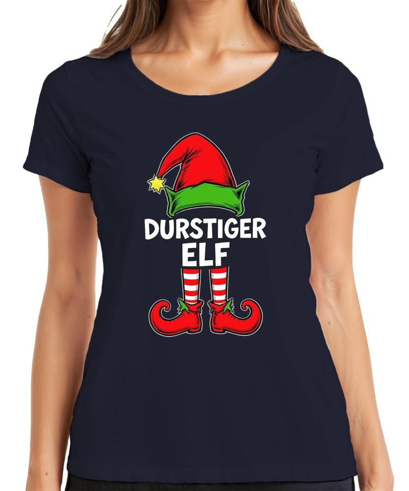 Thirsty Elf Christmas Party Drinking Game Beer Party Gift Ladies Tshirt S