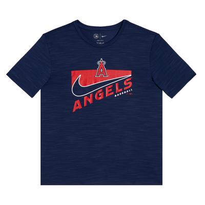 MLB Collaboration Angels Baseball T-Shirt Dri-Fit Series Brand Logo Quick-Dry Crew Neck Short Sleeve Kids Tops Navy-Blue 3Z3B7SBG6-LAA