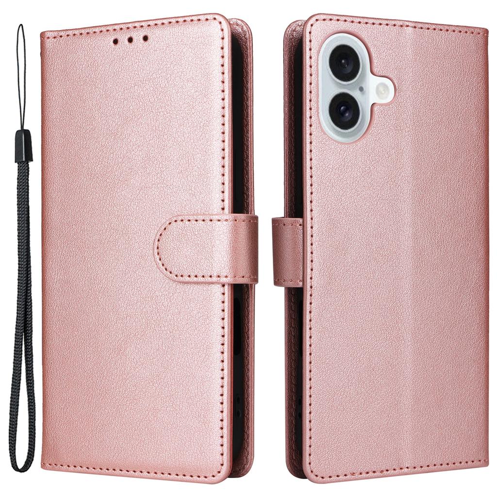 For iPhone 16 Plus Wallet Case 3 Card Slots Slim-Fit PU Leather Stand Phone Cover