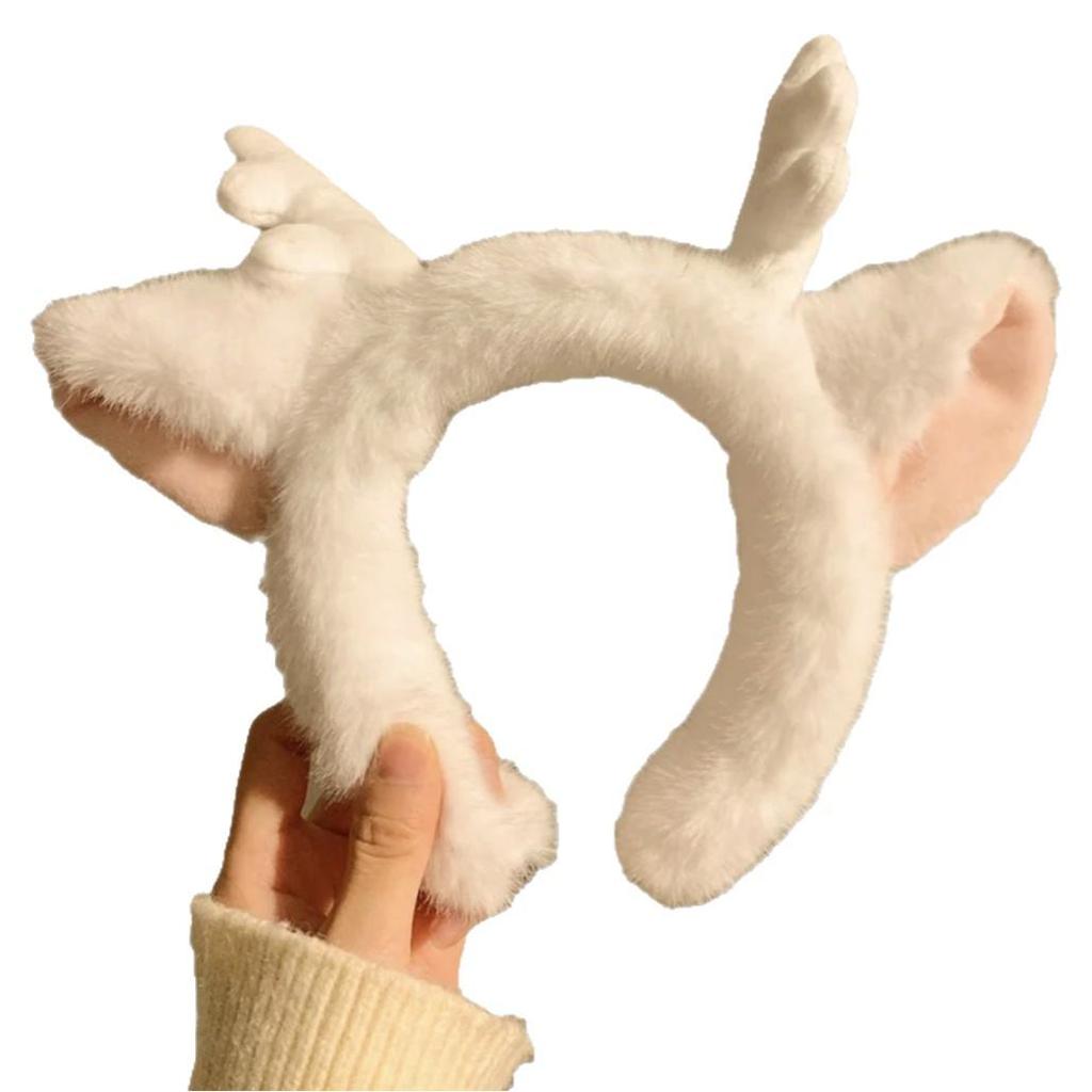 Maroon Dragon Horn Plush Headband - Cartoon Antlers for Face Wash & Fun Performances