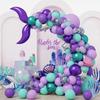 Bruiloft Verjaardag Babyborrel Geslachtsonthulling Decoraties Stofblauw Wit Ballonnenboog Slingerset