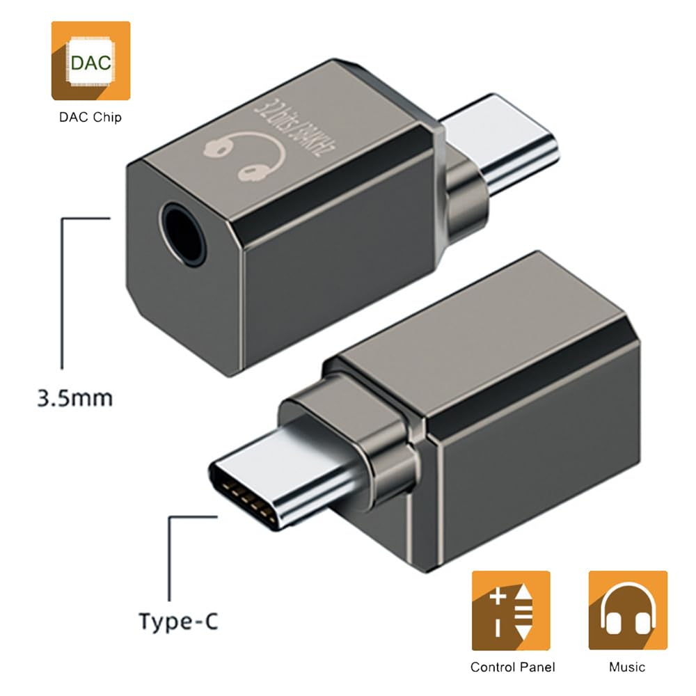 Xiwai Typ C zu Audio AUX HiFi DAC Kopfhörerkonverter MIC Soundkarte 384kHz 32 Bit Adapter KT02H20 Kompatibel OMTP CTIA Laptop Tablet Telefon USB-C