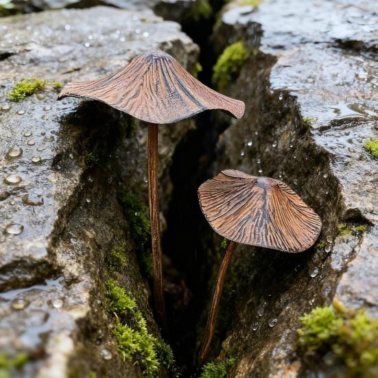 Metal Mushroom Garden Statue Rust-Proof Iron Mushroom Stake Outdoor Flower Patio Lawn Yard Pot Decoration for