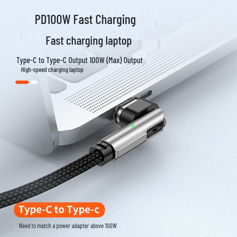 Magnetic 180° Rotating PD100W 3-in-1 Cable for Android, Apple Phones & Laptops