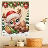 Frameless Pearl Bead Art Kit Adorable Reindeer DIY Shiny Canvas Painting Creative Gift for Craft Lovers Home Wall Decor