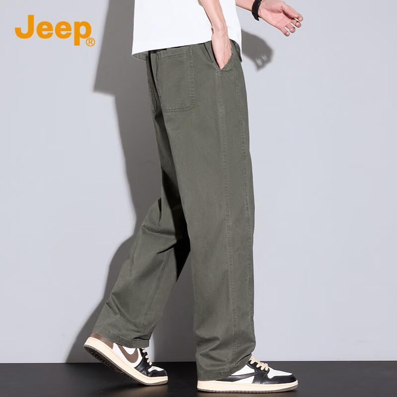 Jeep Men's Loose Fit Straight Casual Trousers