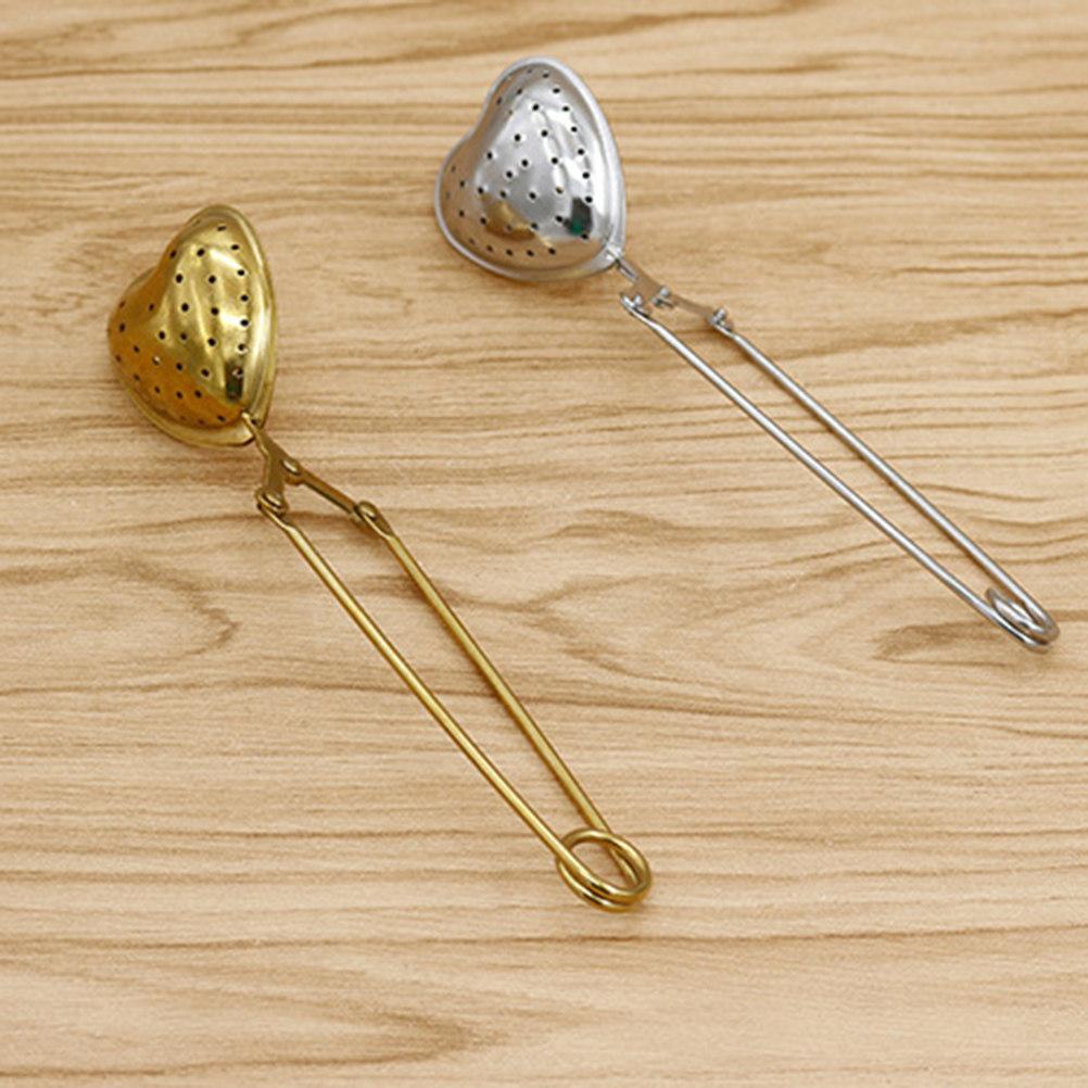 2Pcs Creative Heart Shape Tea Strainer Stainless Steel Infuser Filter for Loose Leaf Tea, Herbs, Home Party, Easy Clean