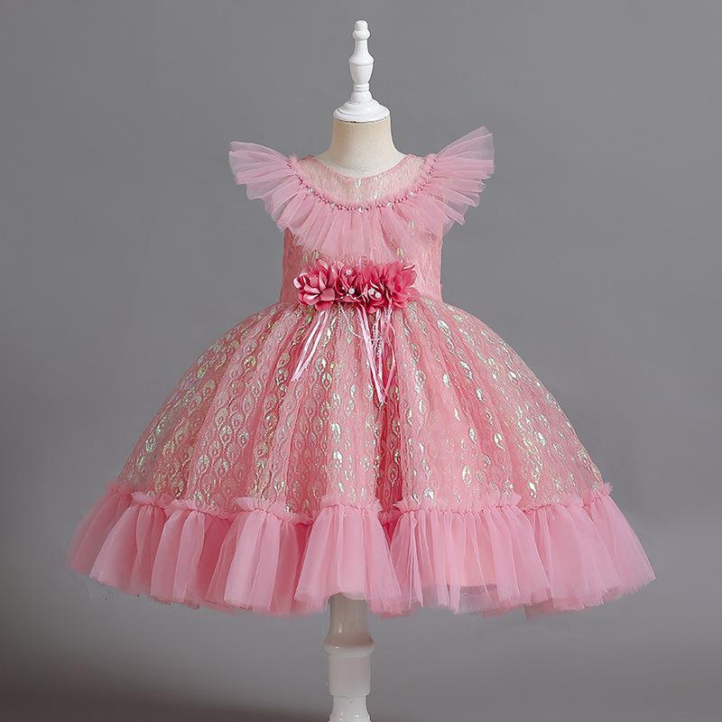 

Новое детское платье жаккардовое платье принцессы для маленькой девочки, высококачественная иностранная юбка для поющей певицы