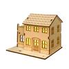 Wooden LED Lighted House Ornament Handcrafted Glowing Christmas House Decoration Xmas Holiday Party Desktop Decor