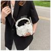 Fashion Bow Knot Small Shoulder Bag Trendy Chain Crossbody Bag Cute Faux Leather Mini Handbag for Women