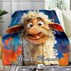 1PC Custom Name "Whimsical Sheep Portrait" outdooor Flannel blankets Patterns Throw Blanket All-Season Soft Gift for Couch, Bed, Camping gifts