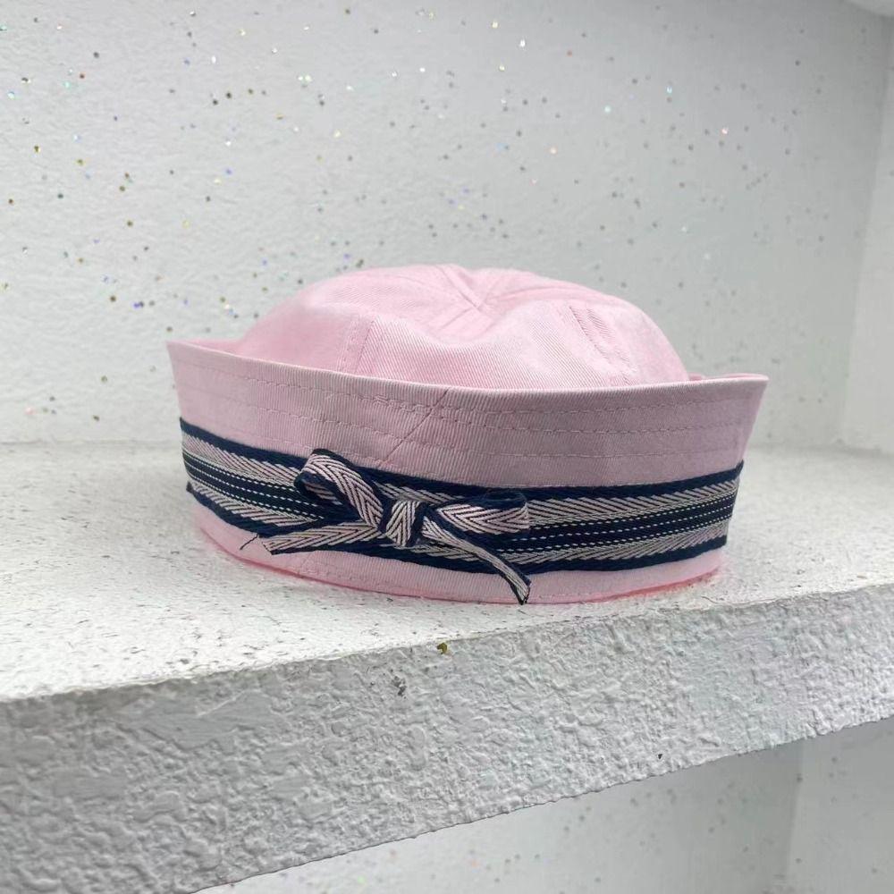 Japanese Women's Navy Hat Flip Brim Y2k Berets Fashion Bow Sailor Caps  Streetwear