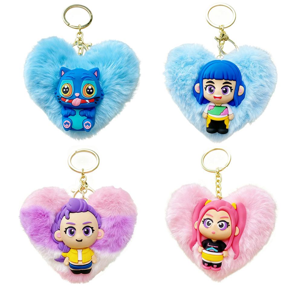 Film Anime Kpop Demon Hunters Ragazze Portachiavi Derpy Bambola Peluche Amore Tigre Carino Modello d'Azione Giocattolo Collezione Regali