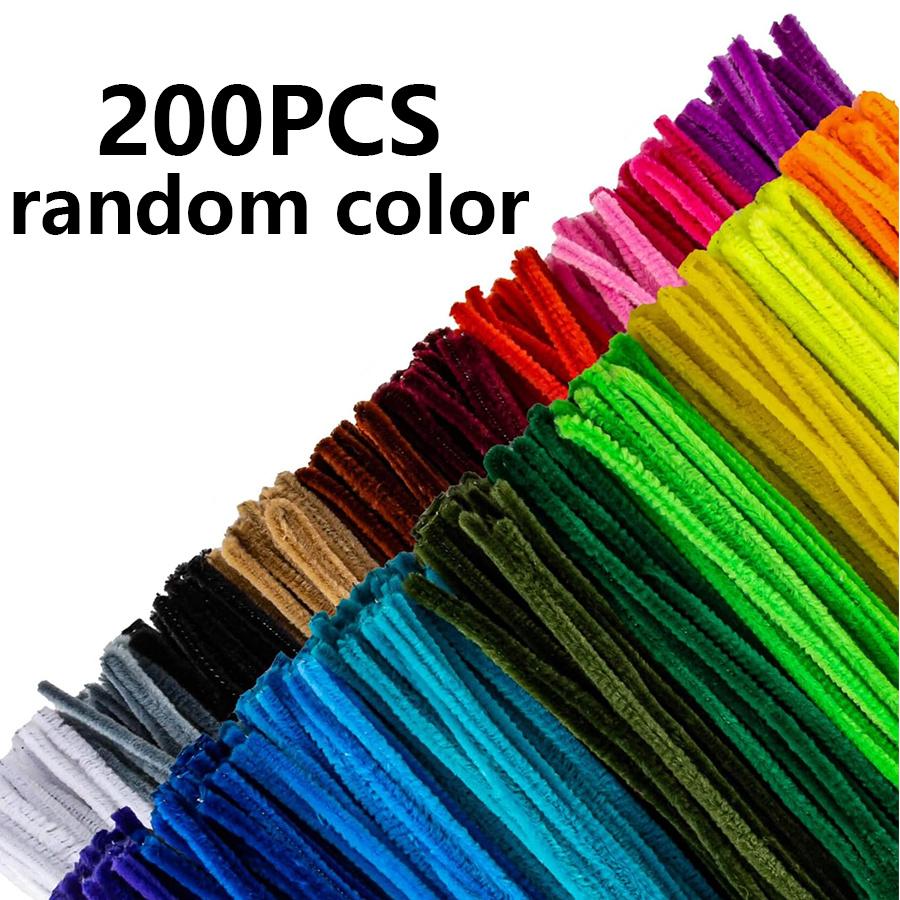 100/200/400pcs Colorful Soft Flexible Fabric Pipe Cleaners - Multipurpose DIY Craft Supplies for Creative Fun & Handmade JXB