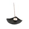 Black & White Wabi-Sabi Coarse Pottery Incense Holder - Simple & Elegant Sandalwood Stick Stand.
