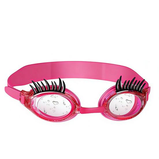 Children Swim Goggles with Eyelashes Waterproof No Leakage Anti-Fog Clear Lens Boys Girls Silicone Swim Goggles Diving Snorkeling Equipment
