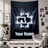 Wall Hanging Tapestry With Custom Name & Text, Rammstein Decorative Tapestry For Bedroom