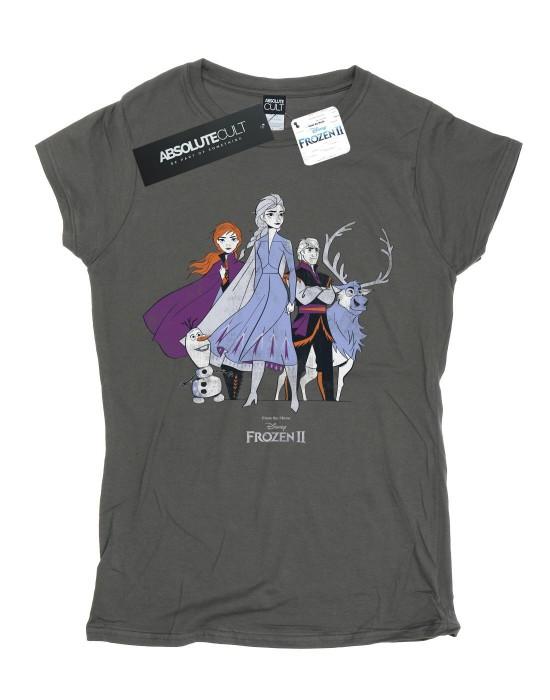 Disney Womens/Ladies Frozen 2 Distressed Group Cotton T-Shirt
