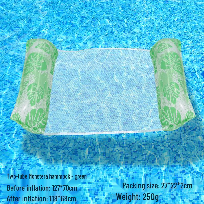 Tumbona Flotante Inflable Plegable Transfronteriza con Respaldo y Malla