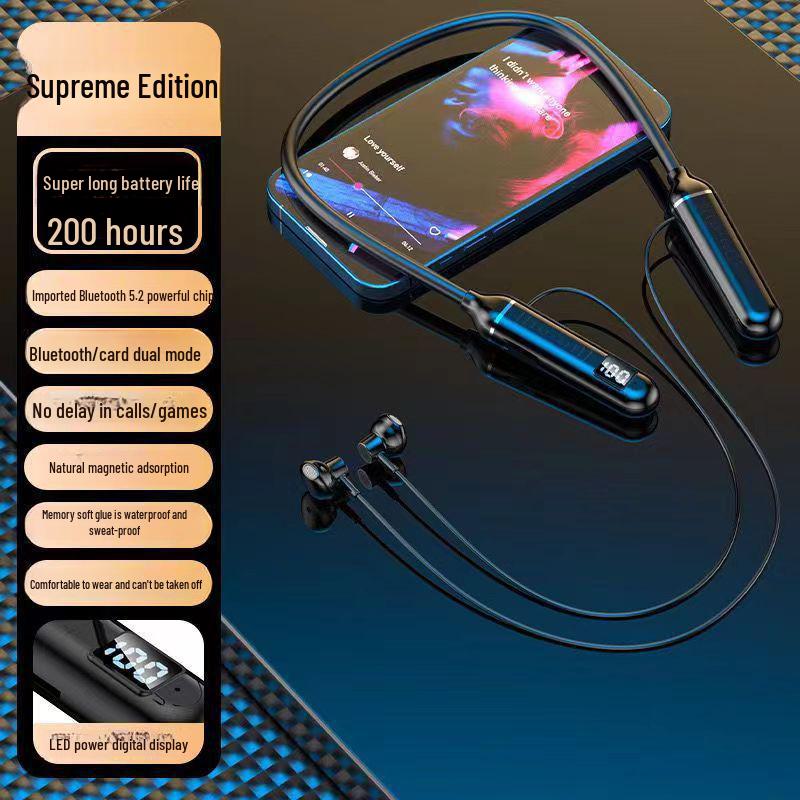 

Новый бестселлер: Беспроводная Bluetooth-гарнитура с шейным ободом, шумоподавлением, внутриканальным дизайном, идеально подходит для занятий спортом и бега. чёрный